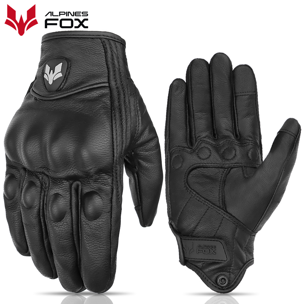 Motorcycle Gear Fox - Vintage Hakiki Deri Delikli motosiklet eldivenleri